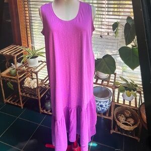 J Jill magenta pink cotton blend maxi dress X Large